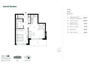 Pronájem bytu 2+kk, Praha - Holešovice, U průhonu, 52 m2