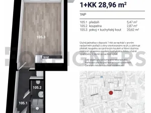 Pronájem bytu 1+kk, Brno, Bratislavská, 29 m2