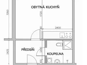 Pronájem bytu 1+kk, Brno, Elplova, 31 m2