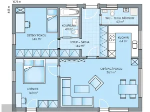 Prodej rodinného domu, Kamenice, 78 m2