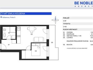 Prodej bytu 2+kk, Praha - Vysočany, Fafkových, 33 m2