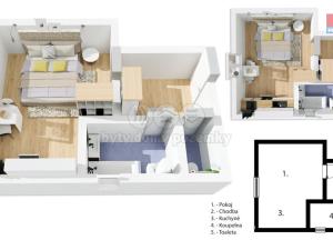 Prodej bytu 1+kk, Trhové Sviny, Branka, 33 m2