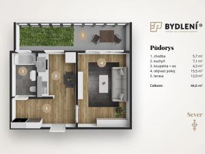 Pronájem bytu 1+1, Teplice, Palackého, 49 m2