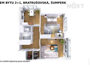 Pronájem bytu 2+1, Šumperk, Bratrušovská, 56 m2