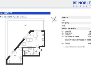 Pronájem bytu 2+kk, Praha - Uhříněves, Ke kříži, 45 m2