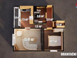 Prodej bytu 2+1, Úštěk - Konojedy, 48 m2