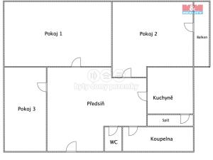 Prodej bytu 3+1, Ostrovačice, Žebětínská, 73 m2
