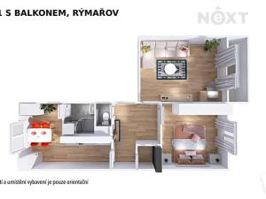 Pronájem bytu 2+1, Rýmařov, Větrná, 52 m2
