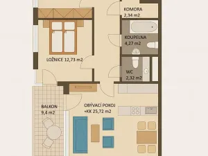 Prodej bytu 3+kk, Praha - Stodůlky, Svitákova, 70 m2