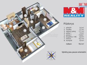 Prodej bytu 4+1, Ústí nad Labem - Krásné Březno, Obvodová, 81 m2