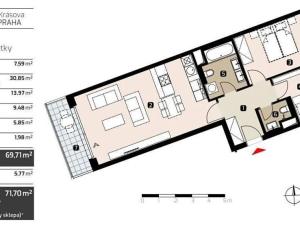 Prodej bytu 3+kk, Praha - Žižkov, Krásova, 78 m2