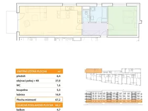 Prodej bytu 2+kk, Rosice, Karla IV., 67 m2