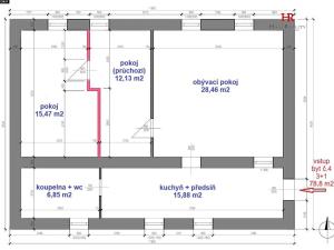 Pronájem bytu 3+1, Bystřice, Kostelní, 79 m2