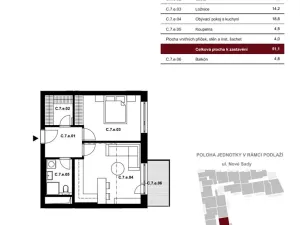 Prodej bytu 2+kk, Brno, Nové sady, 51 m2