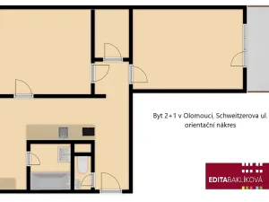 Pronájem bytu 2+1, Olomouc, Schweitzerova, 56 m2