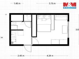 Prodej bytu 1+kk, Praha - Břevnov, Vodňanského, 26 m2
