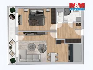 Prodej bytu 2+kk, Pardubice - Zelené Předměstí, Havlíčkova, 49 m2