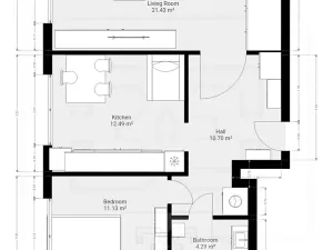 Pronájem bytu 3+kk, Praha - Břevnov, Bělohorská, 64 m2