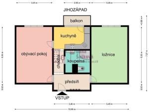 Pronájem bytu 2+1, Jindřichův Hradec, sídliště Vajgar, 59 m2
