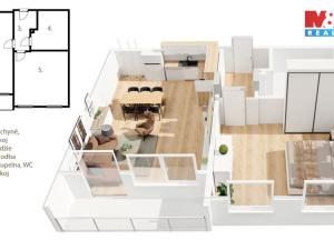 Prodej bytu 2+kk, Praha - Prosek, Vysočanská, 62 m2
