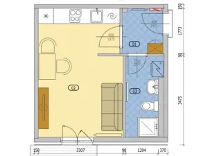 Pronájem bytu 1+kk, Kaznějov, Na Komárově, 24 m2