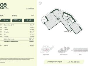 Prodej bytu 3+kk, Praha - Libeň, Na kopečku, 68 m2