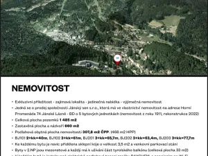 Dražba vily, Janské Lázně, Horní promenáda, 435 m2