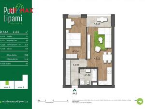Pronájem bytu 2+kk, Pardubice, Štrossova, 53 m2