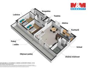 Prodej bytu 3+kk, Praha - Braník, Podolská, 83 m2