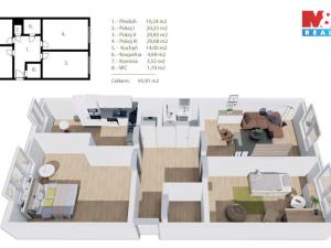 Prodej bytu 3+1, Poděbrady, Studentská, 95 m2
