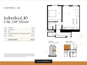Prodej bytu 2+kk, Praha - Vinohrady, Chodská, 55 m2