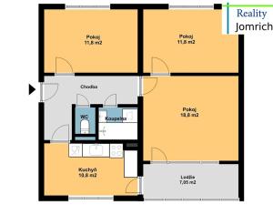 Pronájem bytu 3+1, Liberec, Borový vrch, 70 m2
