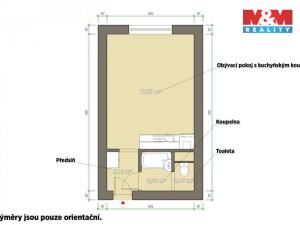 Pronájem bytu 1+kk, Horní Bříza, Sídlištní, 24 m2