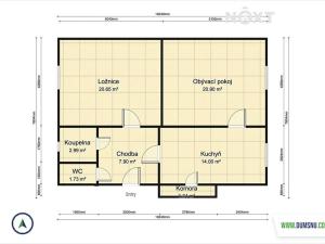 Pronájem bytu 2+1, Hanušovice, Hlavní, 69 m2
