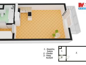 Pronájem bytu 1+kk, Pardubice - Svítkov, Dubová, 38 m2