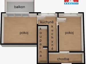 Pronájem bytu 2+1, Rychnov nad Kněžnou, Na Trávníku, 65 m2