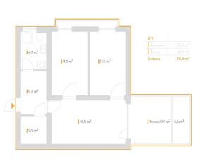 Prodej bytu 2+1, Brno, Kobylín, 53 m2