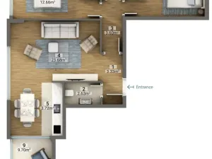 Prodej bytu 3+kk, Dobrá Voda, Černá Hora, 60 m2