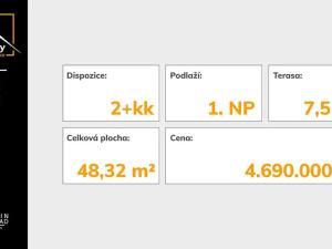 Prodej bytu 2+kk, Mikulovice, 41 m2