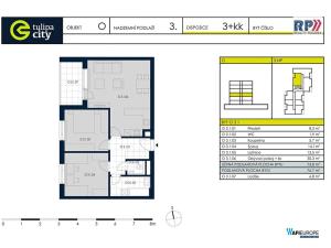 Prodej bytu 3+kk, Praha - Vysočany, Strnadových, 74 m2