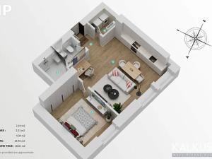 Pronájem bytu 2+kk, Hradec Králové, Eliščino nábřeží, 44 m2