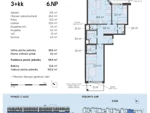 Prodej bytu 3+kk, Brno, Rybářská, 88 m2
