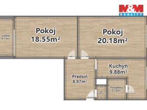 Pronájem bytu 2+1, Domažlice - Týnské Předměstí, Mánesova, 61 m2