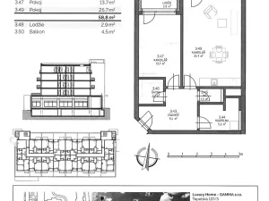 Pronájem bytu 2+kk, Kutná Hora, Za Lidkou, 59 m2