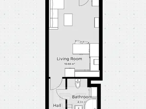 Pronájem bytu 1+kk, Praha - Zličín, Milotická, 28 m2