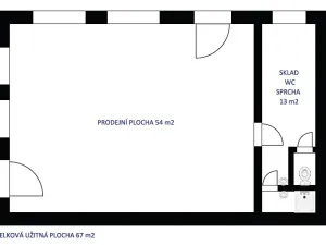 Pronájem obchodního prostoru, Humpolec, Nerudova, 67 m2