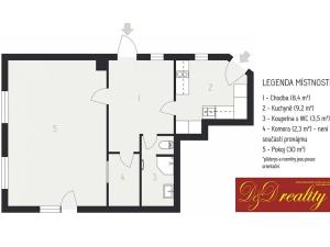 Pronájem bytu 1+kk, Hlásná Třebaň, 51 m2