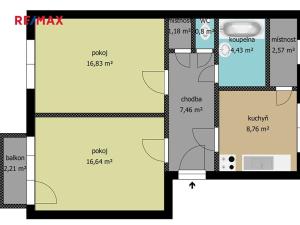 Prodej bytu 2+1, Kolín, Mikoláše Alše, 58 m2