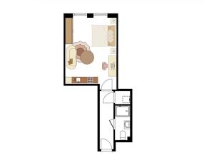 Pronájem bytu 1+kk, Praha - Žižkov, Milíčova, 28 m2