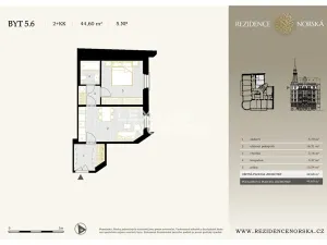 Prodej bytu 2+kk, Praha - Vršovice, Norská, 45 m2